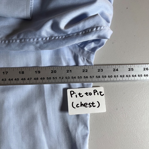 Eton Signature Twill Slim Fit Button Up Dress Shirt - Men's Size 43/17 - Blue - Picture 7 of 9